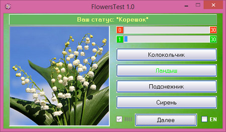 Гра-тест "Вгадай квіточку" 